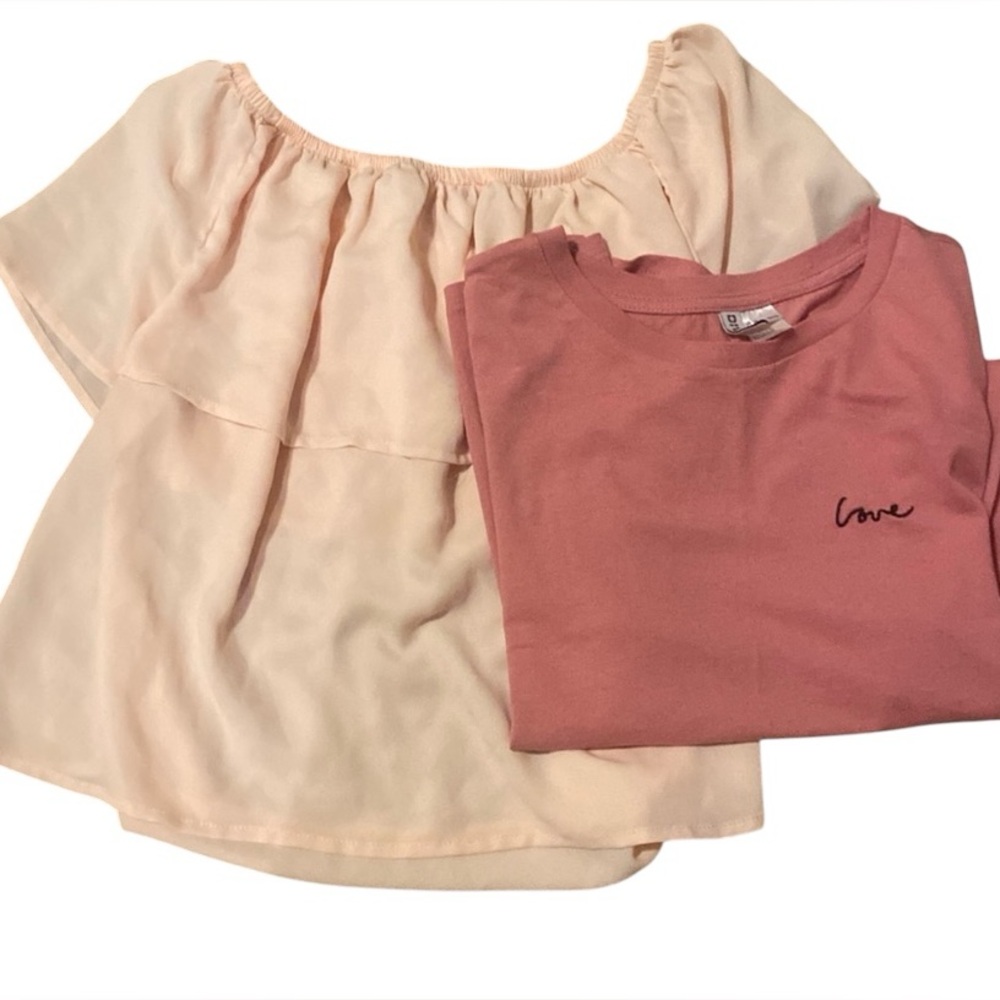 Forever 21 and H&M Romantic Shirt Top Bundle Medium Pink